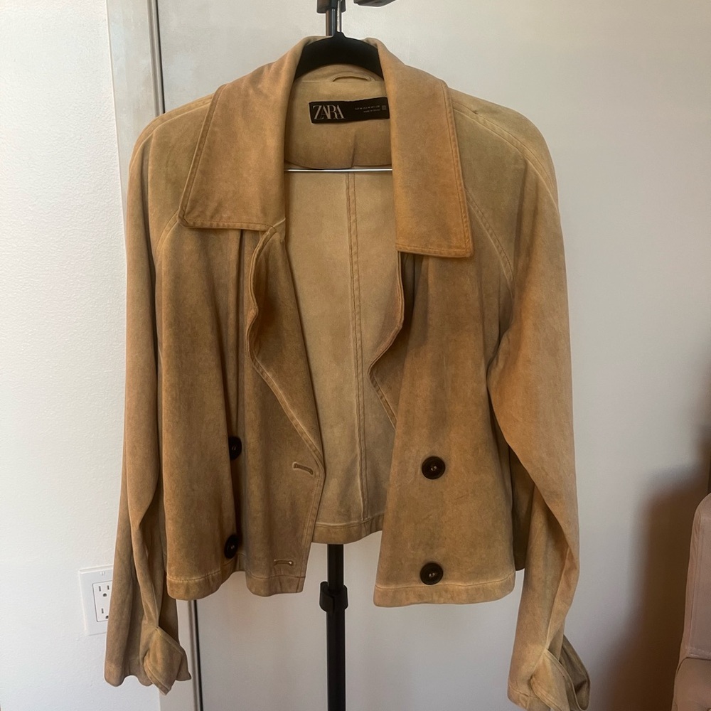 Zara Camel Double-Breasted Women's Blazer